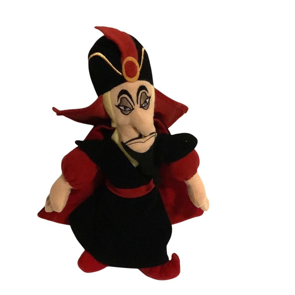 Vtg Walt Disney Jafar Aladdin Plush Doll Black Red 9.5” Collectible Toy